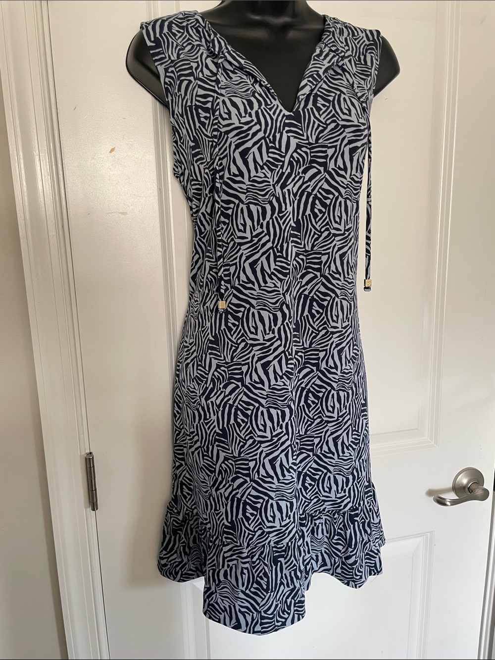 Michael Kors blue zebra print shift dress - like new! - Picture 1 of 10